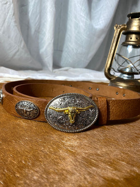Cinto Com Fivelas Long Horn
